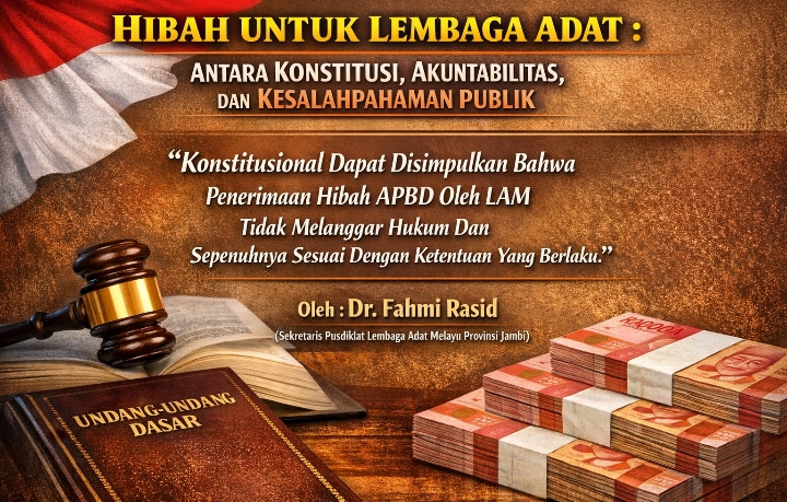 HIBAH UNTUK LEMBAGA ADAT : ANTARA KONSTITUSI, AKUNTABILITAS, DAN KESALAHPAHAMAN PUBLIK