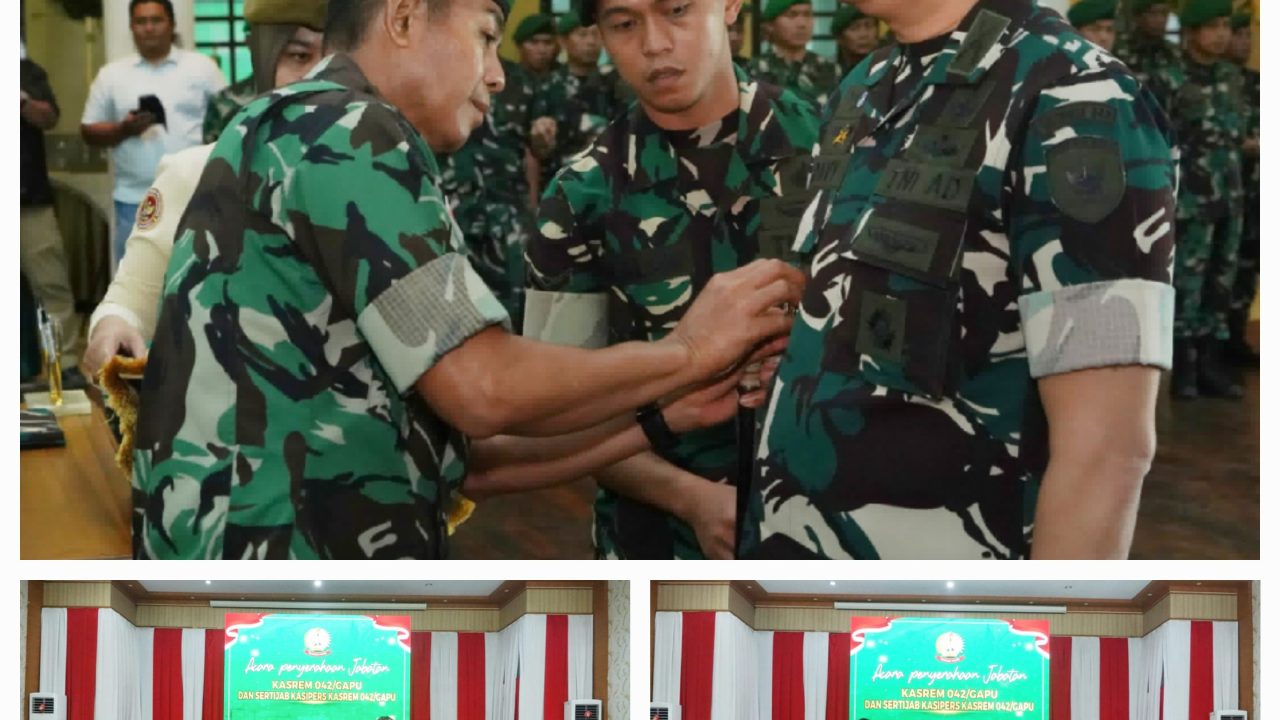 Danrem 042/Gapu Tekankan Profesionalisme Saat Pimpin Penyerahan Jabatan Kasrem dan Sertijab Kasipers*