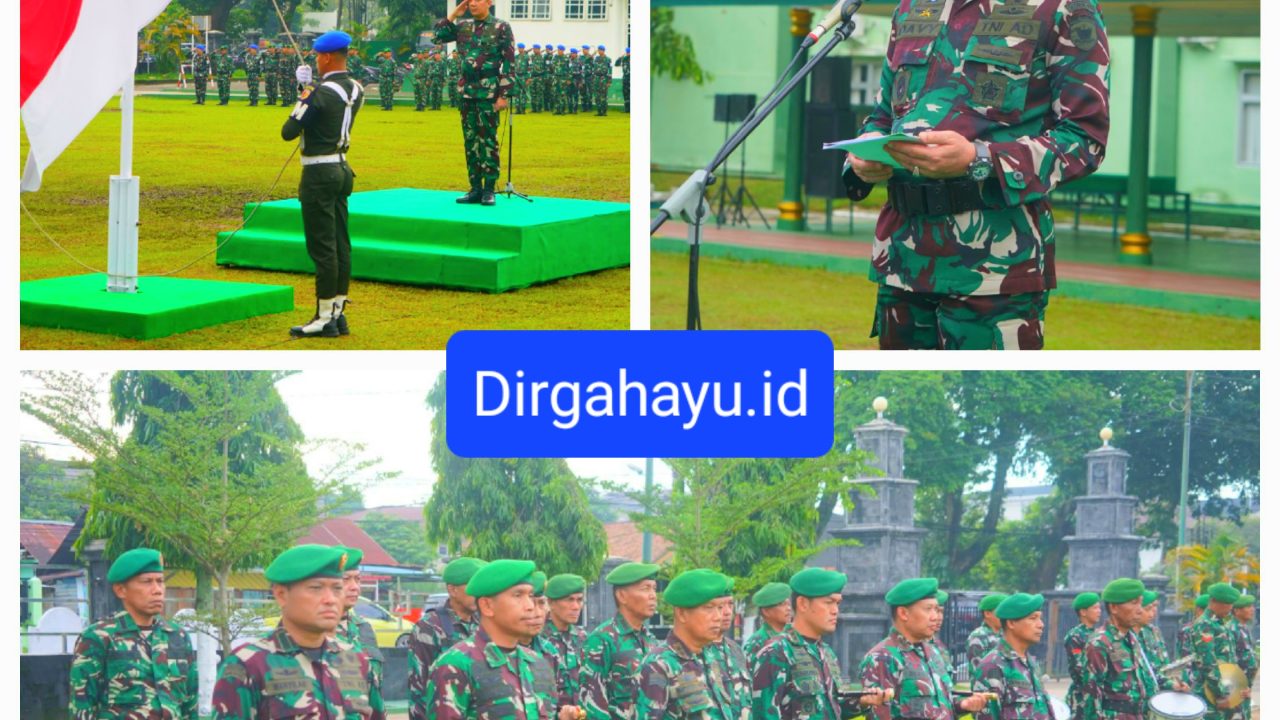 Kasrem 042/Gapu Pimpin Upacara Bendera 17-an, Tekankan disiplin dan Kepedulian terhadap Rakyat